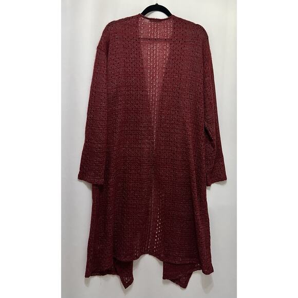 NWT Sweater Long Lightweight Color Cranberry Size 1X - Picture 2 of 4